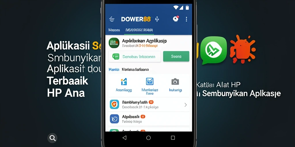 Screenshot DOWER88 menampilkan antarmuka pengguna untuk menyembunyikan aplikasi.