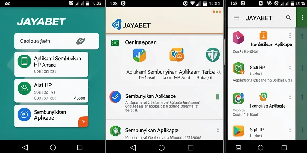 Tampilan antarmuka utama JAYABET untuk menyembunyikan aplikasi.