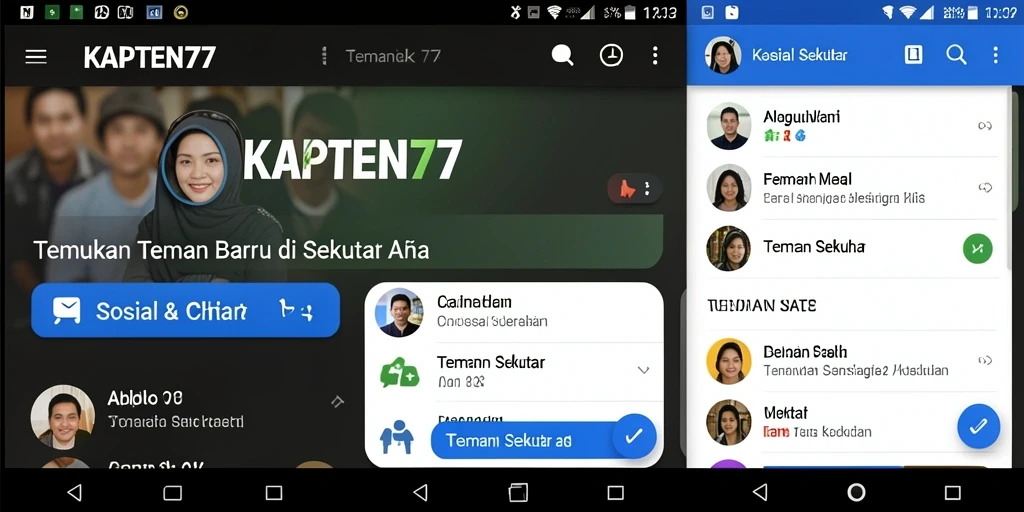 Antarmuka KAPTEN77 menampilkan fitur pencarian teman yang interaktif dan mudah digunakan.