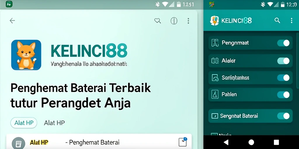 Tampilan antarmuka KELINCI88 yang intuitif untuk penghemat baterai.
