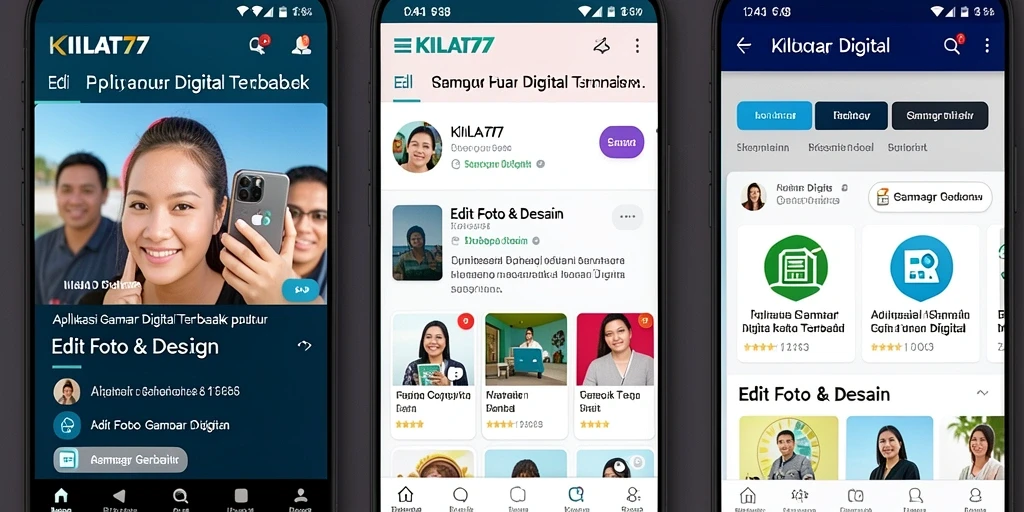 Tampilan antarmuka intuitif dan fitur Gambar Digital KILAT77.