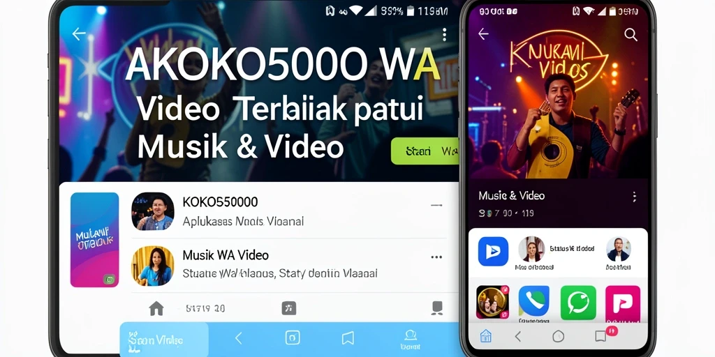Antarmuka KOKO5000 dengan pilihan video Status WA yang menarik.