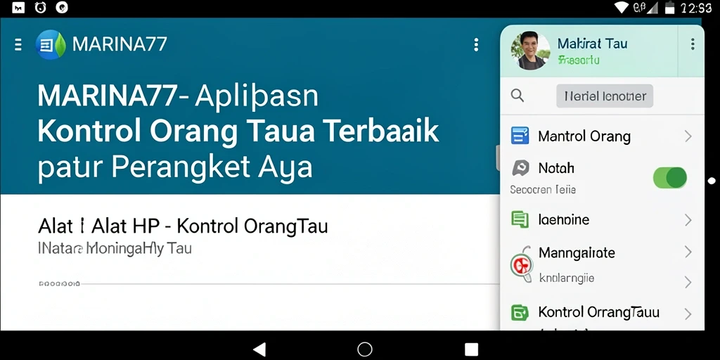 Antarmuka aplikasi MARINA77 untuk kontrol orang tua yang intuitif.