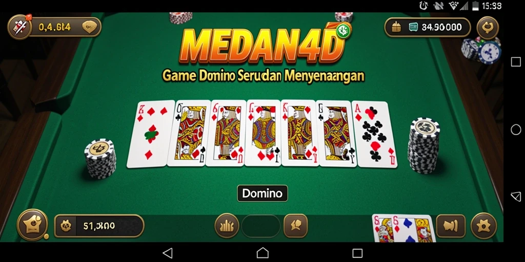 Tampilan antarmuka permainan Domino yang menarik dan interaktif.