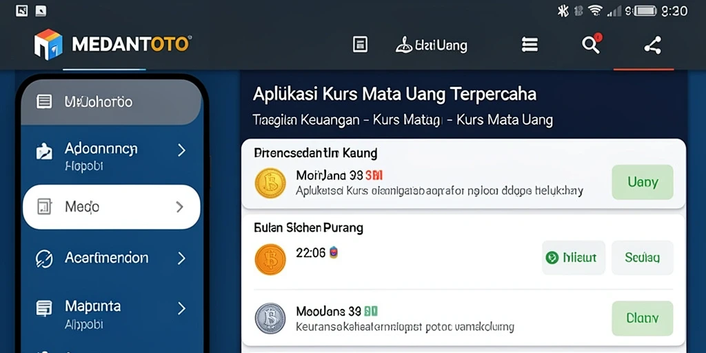 Screenshot antarmuka MEDANTOTO menunjukkan fungsi Kurs Mata Uang yang intuitif.