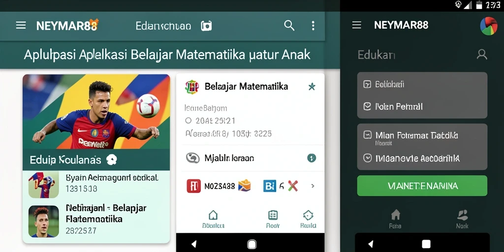 Antarmuka aplikasi NEYMAR88 yang interaktif untuk belajar matematika.
