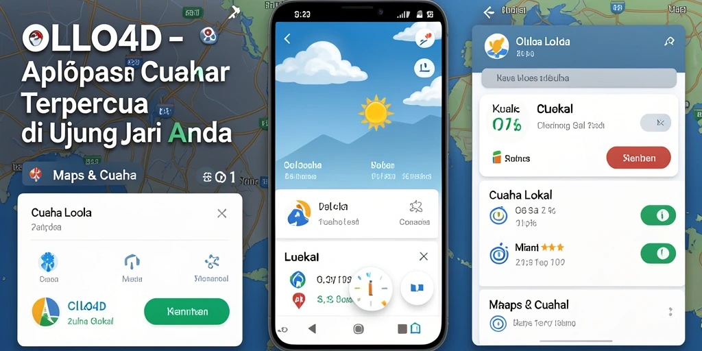 Antarmuka OLLO4D menampilkan informasi cuaca lokal secara jelas dan ringkas.