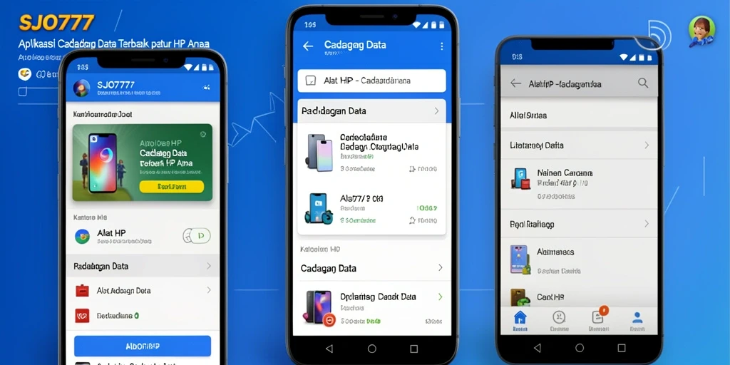 Antarmuka aplikasi SJO777 yang memudahkan pengguna dalam cadangan data.