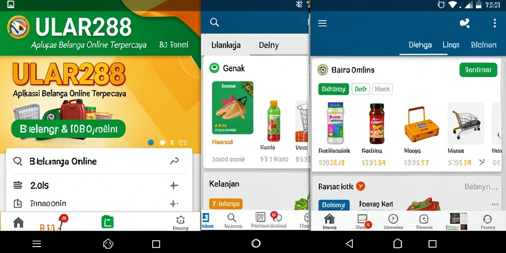 Tampilan antarmuka aplikasi ULAR288 untuk belanja online yang mudah digunakan.